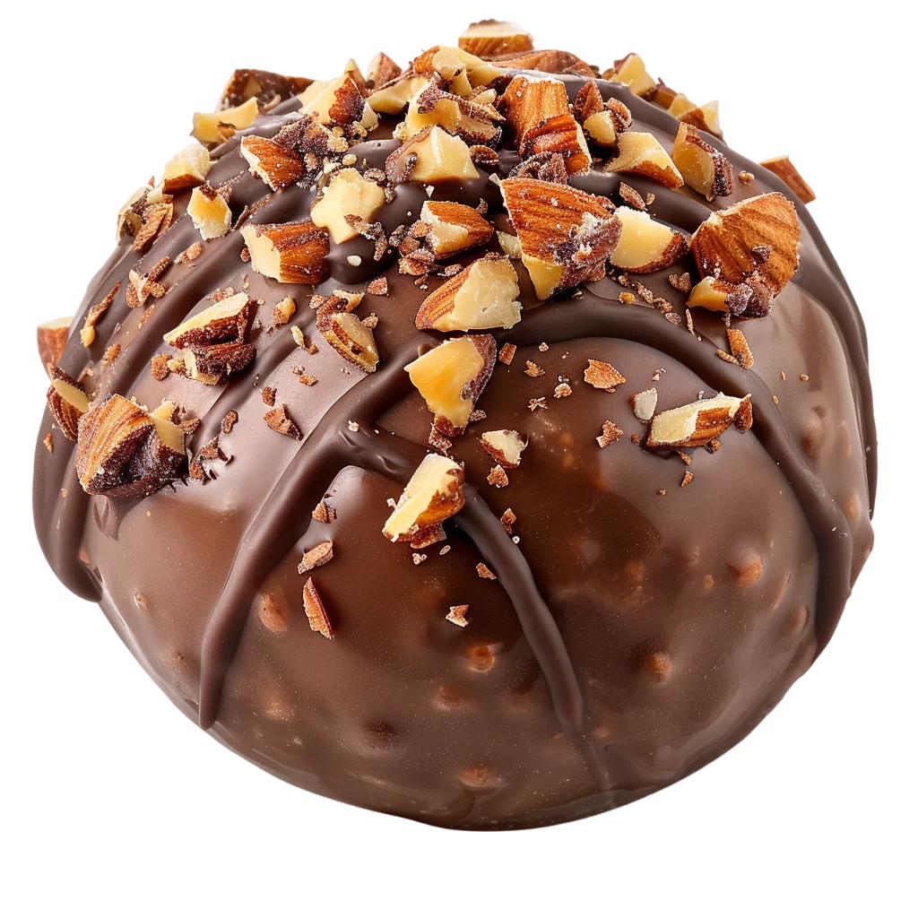 Chocolate Almond Confection with Drizzle Free PNG
