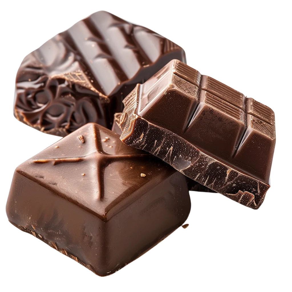 Glossy Dark Chocolate Pieces Free PNG