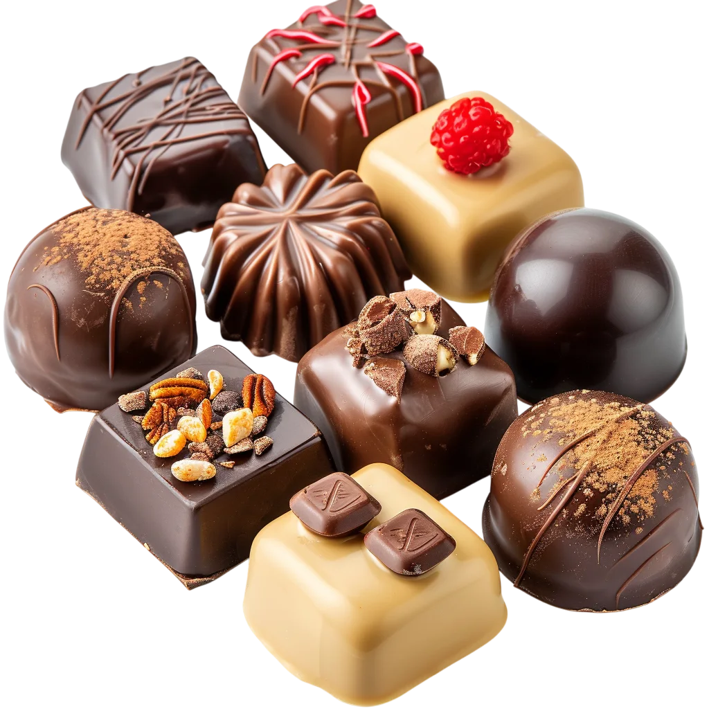 Assorted Chocolate Pralines and Truffles Free PNG