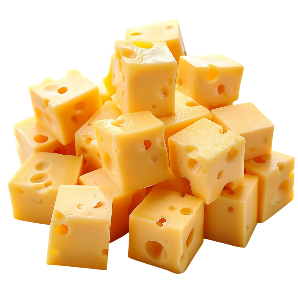 Pile of Swiss Cheese Cubes - Free PNG